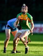 5 January 2020; Alan Corcoran of Carlow in action against Mark Schutte of Dublin during the 2020 Walsh Cup Round 3 match between Dublin and Carlow at Parnell Park in Dublin. Photo by Sam Barnes/Sportsfile