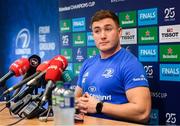 6 January 2020; Jordan Larmour during a Leinster Rugby Press Conference at Leinster Rugby Headquarters in UCD, Dublin. Photo by Harry Murphy/Sportsfile