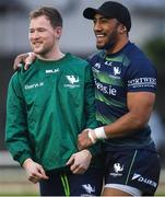 4 January 2020; Kieran Marmion, left, and and Bundee Aki during Connacht Rugby squad training at The Sportsground in Galway. Photo by Sam Barnes/Sportsfile