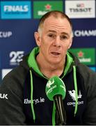 4 January 2020; Connacht head coach Andy Friend speaking during a Connacht Rugby press conference at The Sportsground in Galway. Photo by Sam Barnes/Sportsfile