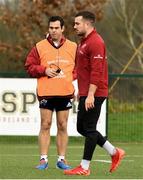 8 January 2020; Munster head coach Johann van Graan watches JJ Hanrahan during a Munster Rugby squad training session at University of Limerick in Limerick. Photo by Matt Browne/Sportsfile