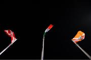 8 January 2020; A general view of the Tyrone, Ireland, and Armagh flags at the Bank of Ireland Dr McKenna Cup Round 3 match between Armagh and Tyrone at Athletic Grounds in Armagh. Photo by Piaras Ó Mídheach/Sportsfile