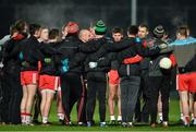 8 January 2020; The Derry players in a pre-match team huddle before the Bank of Ireland Dr McKenna Cup Round 3 match between Derry and Donegal at Celtic Park in Derry. Photo by Oliver McVeigh/Sportsfile