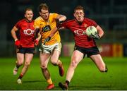 8 January 2020; Sean Dornan of Down in action against Peter Healy of Antrim during the Bank of Ireland Dr McKenna Cup Round 3 match between Down and Antrim at Páirc Esler in Newry, Down. Photo by Philip Fitzpatrick/Sportsfile