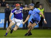 9 January 2020; Jake Kelly of Laois in action against John Hetherton of Dublin during the 2020 Walsh Cup Round 2 match between Dublin and Laois at Parnell Park in Dublin. Photo by Matt Browne/Sportsfile