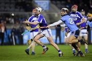 9 January 2020; Daniel Comerford of Laois in action against John Hetherton of Dublin during the 2020 Walsh Cup Round 2 match between Dublin and Laois at Parnell Park in Dublin. Photo by Matt Browne/Sportsfile
