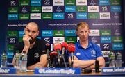 10 January 2020; Head coach Leo Cullen, right, and Scott Fardy during a Leinster Rugby press conference at Leinster Rugby Headquarters in UCD, Dublin. Photo by Harry Murphy/Sportsfile