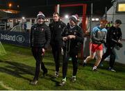 8 January 2020; Derry Manager Rory Gallagher, left, with Enda Muldoon, assistant Manager, centre, and Ciaran Meenagh, selector, before the Bank of Ireland Dr McKenna Cup Round 3 match between Derry and Donegal at Celtic Park in Derry. Photo by Oliver McVeigh/Sportsfile