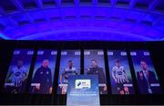 10 January 2020; A general view of the stage prior to the SSE Airtricity/SWAI Diamond Jubilee Personality of the Year Awards 2019 at the Clayton Hotel in Dublin. Photo by Seb Daly/Sportsfile