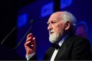 10 January 2020; George King, last surviving founding SWAI member, speaking during the SSE Airtricity / Soccer Writers Association of Ireland Diamond Jubilee Personality of the Year Awards 2019 at the Clayton Hotel in Dublin. Photo by Seb Daly/Sportsfile