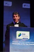 10 January 2020; Alan O'Neill speaking during the SSE Airtricity/SWAI Diamond Jubilee Personality of the Year Awards 2019 at the Clayton Hotel in Dublin. Photo by Seb Daly/Sportsfile