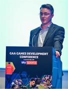 10 January 2020; Dr Darragh Sheridan speaking at The GAA Games Development Conference, in partnership with Sky Sports, which took place in Croke Park on Friday and Saturday. A record attendance of over 800 delegates were present to see over 30 speakers from the world of Gaelic games, sport and education. Photo by Piaras Ó Mídheach/Sportsfile