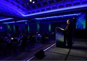 10 January 2020; John Brennan asks questions during a table-quiz at the SSE Airtricity/SWAI Diamond Jubilee Personality of the Year Awards 2019 at the Clayton Hotel in Dublin. Photo by Seb Daly/Sportsfile