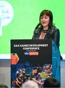 10 January 2020; Carmel Power, Principal, Killinure NS, Co Limerick, speaking at The GAA Games Development Conference, in partnership with Sky Sports, which took place in Croke Park on Friday and Saturday. A record attendance of over 800 delegates were present to see over 30 speakers from the world of Gaelic games, sport and education. Photo by Piaras Ó Mídheach/Sportsfile