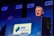 10 January 2020; Vice President, SWAI, Tony O'Donoghue speaking during the SSE Airtricity / SWAI Diamond Jubilee Personality of the Year Awards 2019 at the Clayton Hotel in Dublin. Photo by Seb Daly/Sportsfile