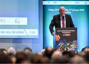 11 January 2020; Uachtarán Chumann Lúthchleas Gael John Horan speaking at the GAA Games Development Conference, in partnership with Sky Sports, which took place in Croke Park on Friday and Saturday. A record attendance of over 800 delegates were present to see over 30 speakers from the world of Gaelic games, sport and education. Photo by Seb Daly/Sportsfile