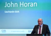 11 January 2020; Uachtarán Chumann Lúthchleas Gael John Horan speaking at the GAA Games Development Conference, in partnership with Sky Sports, which took place in Croke Park on Friday and Saturday. A record attendance of over 800 delegates were present to see over 30 speakers from the world of Gaelic games, sport and education. Photo by Seb Daly/Sportsfile