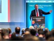 11 January 2020; Des Ryan, Head of Sport Medicine and Athletic Development, Arsenal FC Academy, speaking at the GAA Games Development Conference, in partnership with Sky Sports, which took place in Croke Park on Friday and Saturday. A record attendance of over 800 delegates were present to see over 30 speakers from the world of Gaelic games, sport and education. Photo by Seb Daly/Sportsfile