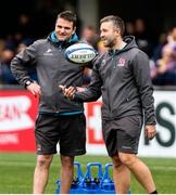 11 January 2020; Ulster Rugby defence coach Jared Payne and Head of S&C Tom Clough before the Heineken Champions Cup Pool 3 Round 5 match between ASM Clermont Auvergne and Ulster at Stade Marcel-Michelin in Clermont-Ferrand, France. Photo by John Dickson/Sportsfile