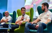 11 January 2020; Paul Broderick, centre, Sky Sports Ambassador, Carlow Senior Footballer, speaking alongside Derek McGrath, Sky Sports Ambassador, Former Waterford Senior Hurling manager, left, and Neil McManus, Sky Sports Ambassador, Antrim Senior Hurler, at the GAA Games Development Conference, in partnership with Sky Sports, which took place in Croke Park on Friday and Saturday. A record attendance of over 800 delegates were present to see over 30 speakers from the world of Gaelic games, sport and education. Photo by Seb Daly/Sportsfile