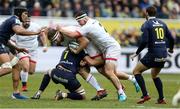 11 January 2020; Iain Henderson of Ulster is tackled by Alexandre Lapandry of Clermont during the Heineken Champions Cup Pool 3 Round 5 match between ASM Clermont Auvergne and Ulster at Stade Marcel-Michelin in Clermont-Ferrand, France. Photo by John Dickson/Sportsfile