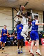 11 January 2020; Andre Nation of Tradehouse Central Ballincollig in action against Manny Payton of LYIT Donegal during the Hula Hoops Men's Presidents' Cup Semi-Final match between LYIT Donegal and Tradehouse Central Ballincollig at Parochial Hall in Cork. Photo by Sam Barnes/Sportsfile