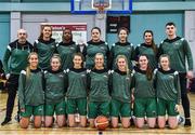 11 January 2020; The Portlaoise Panthers team ahead of the Hula Hoops Women's Division One National Cup Semi-Final match between Team Tom McCarthy's St Mary's and Portlaoise Panthers at Parochial Hall in Cork. Photo by Sam Barnes/Sportsfile
