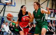 11 January 2020; Deirdre Geaney of Team Tom McCarthy's St Mary's in action against Claire Melia of Portlaoise Panthers during the Hula Hoops Women's Division One National Cup Semi-Final match between Team Tom McCarthy's St Mary's and Portlaoise Panthers at Parochial Hall in Cork. Photo by Sam Barnes/Sportsfile