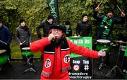 11 January 2020; A Toulouse supporter dances in front of the Connacht drummers prior to the Heineken Champions Cup Pool 5 Round 5 match between Connacht and Toulouse at The Sportsground in Galway. Photo by David Fitzgerald/Sportsfile