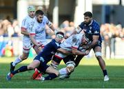 11 January 2020; Marcell Coetzee of Ulster is tackled by Morgan Parra during the Heineken Champions Cup Pool 3 Round 5 match between ASM Clermont Auvergne and Ulster at Stade Marcel-Michelin in Clermont-Ferrand, France. Photo by John Dickson/Sportsfile