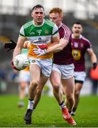 11 January 2020; Jordan Hayes of Offaly in action against Ronan Wallace of Westmeath during the O'Byrne Cup Semi-Final match between Offaly and Westmeath at Bord na Móna O'Connor Park in Tullamore, Offaly. Photo by Harry Murphy/Sportsfile