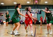 11 January 2020; Siofra O’Shea of Team Tom McCarthy's St Mary's in action against Claire Melia, left, and Sarah Fleming of Portlaoise Panthers during the Hula Hoops Women's Division One National Cup Semi-Final match between Team Tom McCarthy's St Mary's and Portlaoise Panthers at Parochial Hall in Cork. Photo by Sam Barnes/Sportsfile