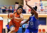 11 January 2020; Adella Randle El of Pyrobel Killester in action against Shrita Parker of Ambassador UCC Glanmire during the Hula Hoops Women's Paudie O'Connor National Cup Semi-Final match between Ambassador UCC Glanmire and Pyrobel Killester at Neptune Stadium in Cork. Photo by Brendan Moran/Sportsfile