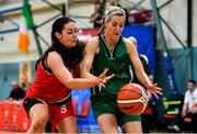 11 January 2020; Deirdre Tomlinson of Portlaoise Panthers in action against Deirdre Geaney of Team Tom McCarthy's St Mary's during the Hula Hoops Women's Division One National Cup Semi-Final match between Team Tom McCarthy's St Mary's and Portlaoise Panthers at Parochial Hall in Cork. Photo by Sam Barnes/Sportsfile