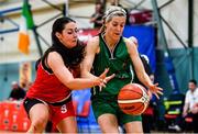 11 January 2020; Deirdre Tomlinson of Portlaoise Panthers in action against Deirdre Geaney of Team Tom McCarthy's St Mary's during the Hula Hoops Women's Division One National Cup Semi-Final match between Team Tom McCarthy's St Mary's and Portlaoise Panthers at Parochial Hall in Cork. Photo by Sam Barnes/Sportsfile