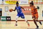 11 January 2020; Shrita Parker of Ambassador UCC Glanmire in action against Adella Randle El of Pyrobel Killester during the Hula Hoops Women's Paudie O'Connor National Cup Semi-Final match between Ambassador UCC Glanmire and Pyrobel Killester at Neptune Stadium in Cork. Photo by Brendan Moran/Sportsfile