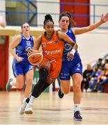 11 January 2020; Christa Reed of Pyrobel Killester in action against Aine McKenna of Ambassador UCC Glanmire during the Hula Hoops Women's Paudie O'Connor National Cup Semi-Final match between Ambassador UCC Glanmire and Pyrobel Killester at Neptune Stadium in Cork. Photo by Brendan Moran/Sportsfile