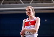 11 January 2020; Aoife Sheehy of Galway City Harriers A.C. after competing in the Women's Long Jump during the AAI National Indoor League Round 1 at National Indoor Arena, Sport Ireland Campus in Dublin. Photo by Ben McShane/Sportsfile