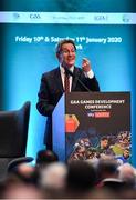 11 January 2020; Prof. Niall Moyna, Health & Human Performance, DCU, speaking at the GAA Games Development Conference, in partnership with Sky Sports, which took place in Croke Park on Friday and Saturday. A record attendance of over 800 delegates were present to see over 30 speakers from the world of Gaelic games, sport and education. Photo by Seb Daly/Sportsfile