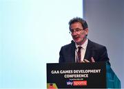 11 January 2020; Prof. Niall Moyna, Health & Human Performance, DCU, speaking at the GAA Games Development Conference, in partnership with Sky Sports, which took place in Croke Park on Friday and Saturday. A record attendance of over 800 delegates were present to see over 30 speakers from the world of Gaelic games, sport and education. Photo by Seb Daly/Sportsfile