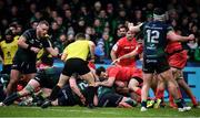 11 January 2020; Jerome Kaino of Toulouse, hidden, mauls over the line with help from fellow team-mates to score his side's first try during the Heineken Champions Cup Pool 5 Round 5 match between Connacht and Toulouse at The Sportsground in Galway. Photo by David Fitzgerald/Sportsfile