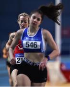 10 January 2020; Mary Leech of Drogheda & District A.C. competing in the Women's 1500m during the AAI National Indoor League Round 1 at National Indoor Arena, Sport Ireland Campus in Dublin. Photo by Ben McShane/Sportsfile