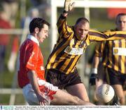 7 December 2003; Rory Gallagher, St. Brigids, in action against Glenn Ryan, Round Towers. AIB Leinster Club Senior Football Championship Final, St. Brigids v Round Towers, Pairc Tailteann, Navan, Co. Meath. Picture credit; David Maher / SPORTSFILE *EDI*