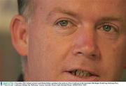 5 November 2003; Ireland assistant coach Declan Kidney speaking to the media at a Press Conference in the team hotel. 2003 Rugby World Cup, Irish team Press Conference, Holiday Inn, Melbourne, Victoria, Australia. Picture credit; Brendan Moran / SPORTSFILE *EDI*