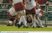 6 December 2003; Eric Miller, Leinster, touches down to score his sides 3rd try against Biarritz. Heineken Cup, Pool 3, Round 1, Leinster Lions v Biarritz Olympique, Lansdowne Road, Dublin. Picture credit; Brendan Moran / SPORTSFILE *EDI*