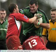 13 December 2003; Pierrre Henry Broncan, and Jean Marc Aue (13), Beziers, tackle Connacht's Tim Allnut. Parker Pen Challenge Cup, Connacht v Beziers, Sportsground, Galway. Picture credit; Ray McManus / SPORTSFILE *EDI*