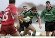 13 December 2003; Connacht's Matt Mostyn, supported by captain Tim Allnutt, takes on the Beziers defence. Parker Pen Challenge Cup, Connacht v Beziers, Sportsground, Galway. Picture credit; Ray McManus / SPORTSFILE *EDI*