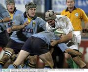 17 December 2003; Hugh Hogan, Dublin University, in action against UCD's John Anthony Lee. University Colours Match, Dublin University v UCD, Donnybrook, Dublin. Picture credit; Damien Eagers / SPORTSFILE *EDI*