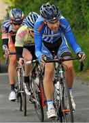 23 June 2013; Philip Deignan, United Healthcare, leads Philip Lavery, Amicale Cycliste Bisontine, and Matt Brammeier, Champion Systems Pro Cycling Team, during the Elite Men's Road Race National Championships. Carlingford, Co. Louth. Picture credit: Stephen McMahon / SPORTSFILE