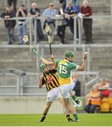 26 June 2013; Adrian Hynes, Offaly, in action against Jack Nolan, Kilkenny. Bord Gáis Energy Leinster GAA Hurling Under 21 Championship Semi-Final, Offaly v Kilkenny, O'Connor Park, Tullamore, Co. Offaly. Picture credit: Pat Murphy / SPORTSFILE